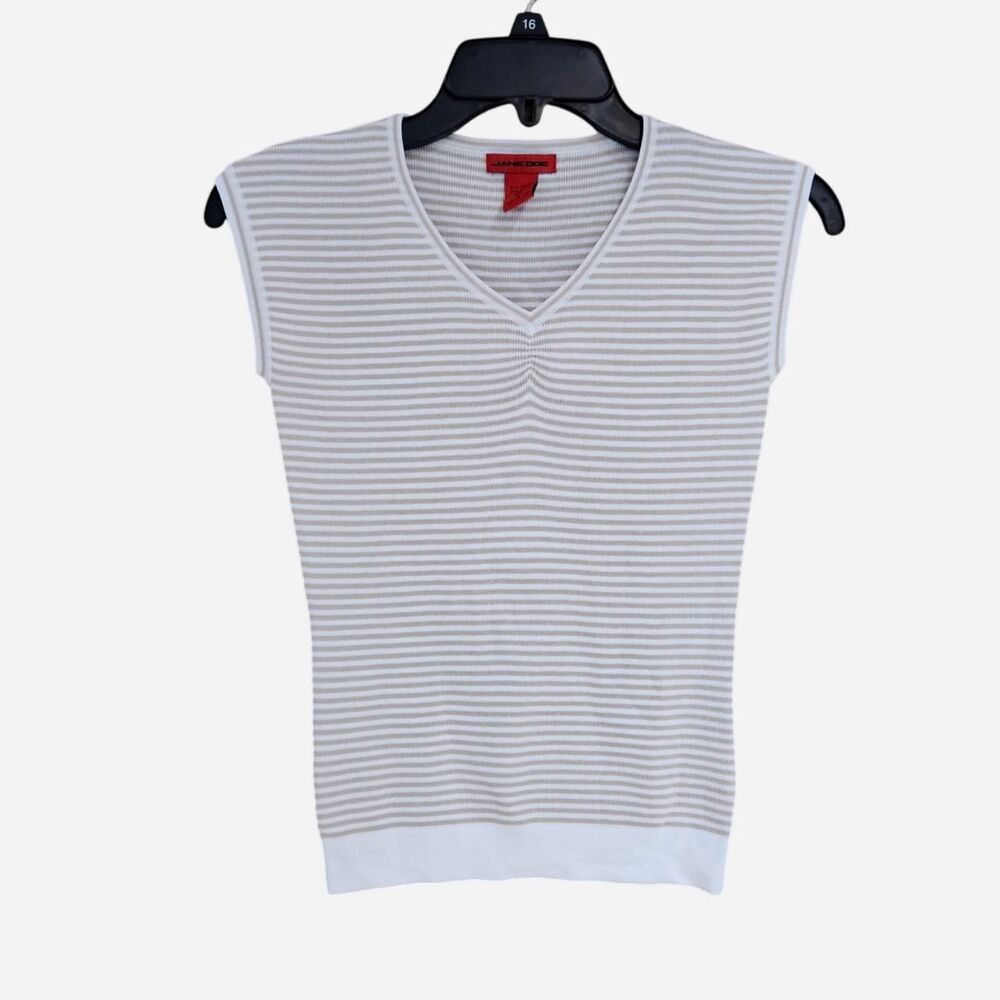 y2k grunge indie sleaze beige white striped knit top